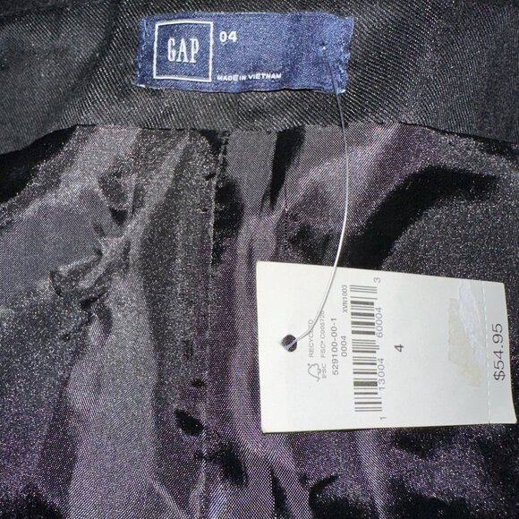 GAP Asymmetrical Zipper Wool Mini Skirt Black Womens Size 4 Moto Preppy Academia - Picture 2 of 4